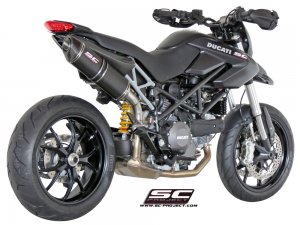 Echappement SPARK Ducati HYPERMOTARD 796 2010-2013 Modèle Oval / Finition  Carbone - Moto Vision